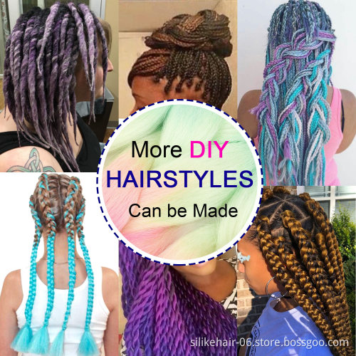 82" 165g Long Jumbo Braid Hair Two Colored Crochet Braids Expression attachment Synthetic Expression Braiding Bulk  Hair